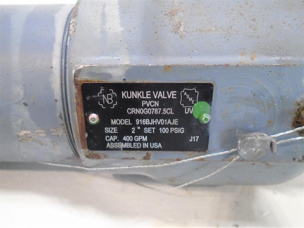 Kunkle 2" PVCN Safety Relief Valve, 916BJHV01AJE, 2-1/2" NPT x 1-1/2" NPT